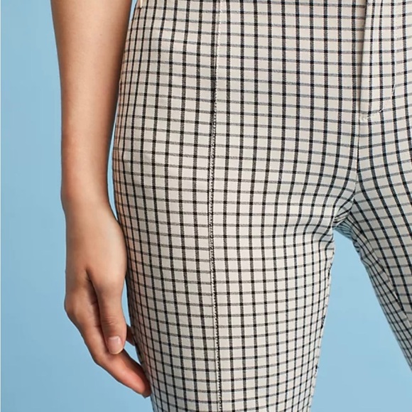 Anthropologie, Black and White Gingham Print,Essential Slim Pants, Size 2 - Picture 3 of 16